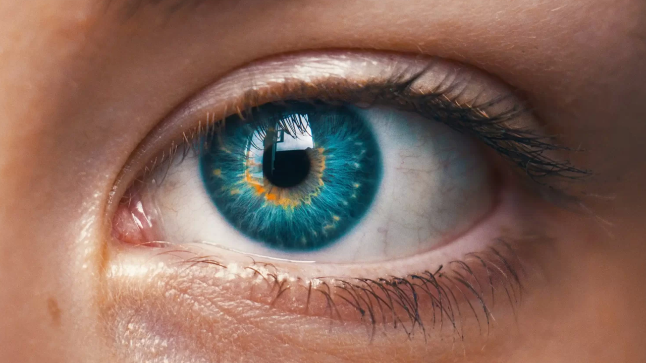 Afbeelding van een ingezoomd oog, decoratief.